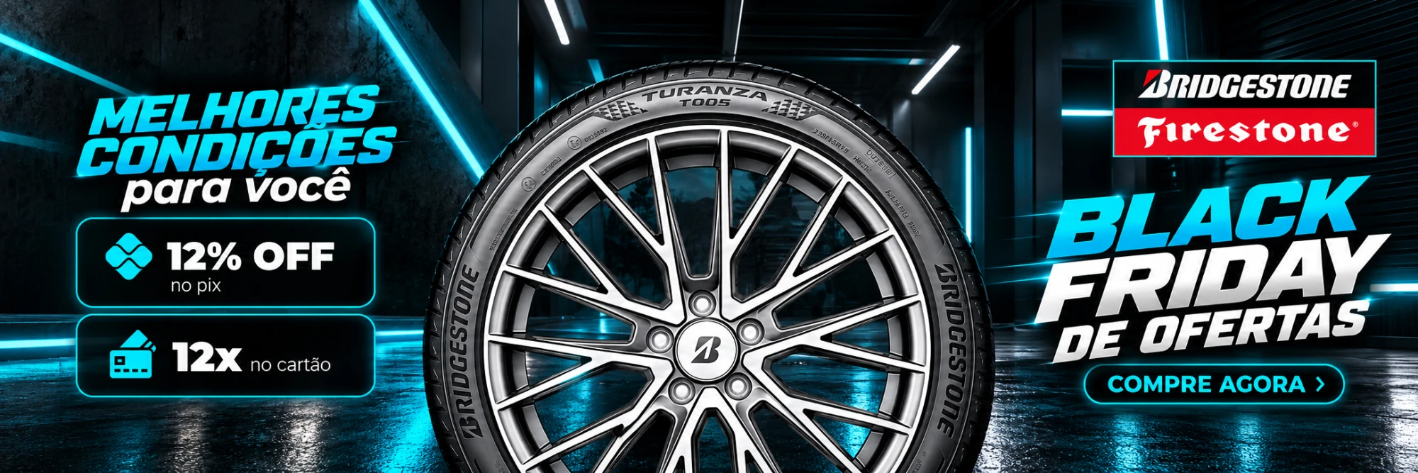 Black Friday Bridgestone e Firestone: 12% OFF no PIX e 12x no cartão